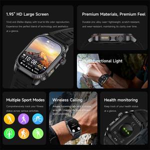 นาฬิกาสมาร์ทวอทช์ DS8 Sports หน้าจอ HD 1.96 นิ้ว ตรวจสอบสุขภาพ โทรไร้สาย ดูแลสุขภาพผู้หญิง GPS ติดตามการออกกำลังกายกลางแจ้ง รองรับกีฬามากกว่า 100 ชนิด - Product Image 5