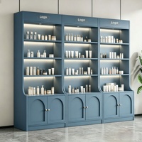 Vitrine de présentation sur pied pour cosmétiques, finition laquée, pour salon de beauté, magasin mère et bébé, étagère multi-niveaux pour soins de la peau