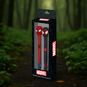 Marvel Spiderman Peter-Pack of Eternal Pencil + <b>Erasable</b> Gel <b>Pen</b> Black Plastic - Product Image 3