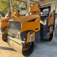 Compacteur routier à double tambour Bomag 2 tonnes à patins de mouton, bulldozer vibrant à roue unique 6/8 tonnes avec pneus en caoutchouc