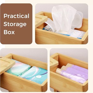 Floor-standing wooden <b>tissue</b> holder with lid, upright phone storage rack, bathroom toilet <b>paper</b> holder with base. - Product Image 4