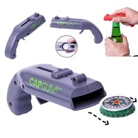 Ouvre-bouteille de bière en forme de pistolet, lanceur de capsules portable pour boissons, accessoire de cuisine et de bar, idéal pour les fêtes