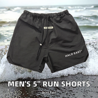 Short de course en nylon à entrejambe 5 pouces personnalisé pour hommes 220GSM short de sport réfléchissant à séchage rapide taille élastique décontracté en vrac quantité minimale de commande de stock