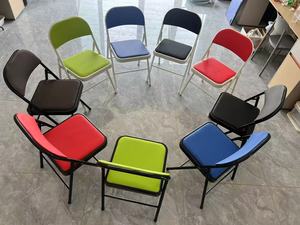 Heavy Duty <strong>Metal</strong> <strong>Folding</strong> <strong>Chairs</strong> with Soft PU Padded Seats Black and White for Conference &amp; Banquet - Product Image 6