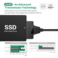 Cable Adaptador Convertidor USB 3.0 a SATA de 22 Pines para Discos Duros HDD y SSD de 2.5 Pulgadas, 5Gbps