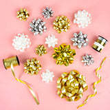 16ct Free Sample Wholesale Black Gold Silver <b>Gifts</b> <b>Bows</b> Self-adhesive Curly <b>Bow</b> <b>Gift</b> Wrap Accessory Pp Pull <b>Bows</b> - Product Image 6