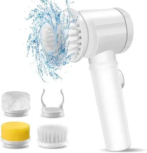 USB Charging Magic Power Scrubber Handheld Electric Cordless Rotatable Cleaning Brush With 3 Replaceable Brushing Heads