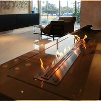 Insert de cheminée à éthanol en acier inoxydable de luxe, foyer bioénergétique encastré, cheminées modernes décoratives à flamme intérieure pour villa