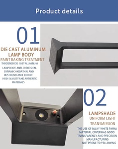Las modernas luces de jardín solares impermeables decoran Céspedes, parques, villas, hoteles, pasillos, estacionamientos, luces de paisaje LED - Product Image 3