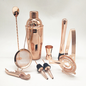 Juego de Coctelería de Lujo, 11 Piezas, Acero Inoxidable, Color Oro Rosa, Resistente - Product Image 4