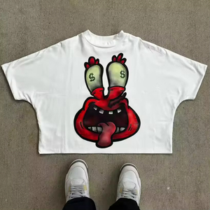 T-shirts courts Boxy 100% coton pour hommes de luxe T-shirt graphique imprimé Y2K haute qualité surdimensionné Fit Streetwear impression numérique - Product Image 1