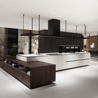 Meubles de cuisine modulaires écologiques JINGSHUN, design personnalisé, structure en bois massif, ensemble complet imperméable, panneaux en contreplaqué