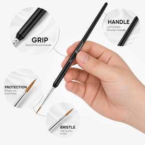 Ensemble de 8 <span class=keywords><strong>pinceaux</strong></span> miniatures Giorgione avec manche en bois pour peinture à l'aquarelle et acrylique - Product Image 4