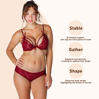 Lingerie féminine sexy pour tous les jours, transparente, sans armatures, confortable, push-up, bonnet 3/4, string taille basse en dentelle