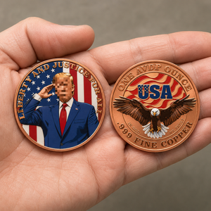 Moneta commemorativa in rame dell'aquila calva statunitense, 1 oncia, rame puro .999, rotonda, oggetto da collezione patriottico per appassionati di <span class=keywords><strong>storia</strong></span> e politica - Product Image 1