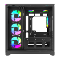 Boîtier PC Tour Complète Blanc avec Panneau Latéral en Verre LCD, Refroidissement ATX pour Gaming, Vue Panoramique