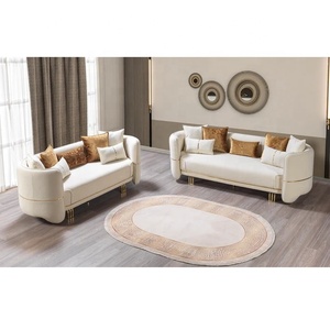 Pzcn Nhà Thiết Kế Mới 2025 Hiện Đại 1 + 2 + 3 Ghế Sofa Đặt Đồ Nội Thất Ghế Sofa Sang Trọng Phòng Khách Sofa Với Thép Không Gỉ Vàng Chân - Product Image 3
