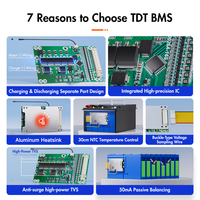 TDTBMS 6S-16S 5A/10A LifePO4/Li-ion/Sodium-ion BMS con Puerto de Balance Separado e Interruptor de Encendido/Apagado para Motocicletas/Triciclos Eléctricos