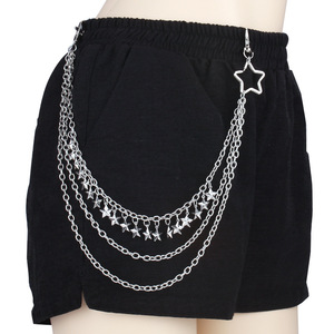 Chaîne de taille Hip Hop Star multicouche en alliage de zinc, chaîne de corps décontractée et tendance pour femme - Product Image 1