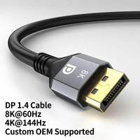 Câble vidéo DP1.4 en gros 8K 60Hz 4K 144Hz avec logo personnalisé pour carte graphique PC