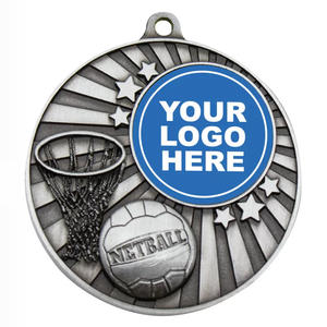 เหรียญเน็ตบอลพร้อมริบบิ้นเล่นเหรียญโลหะ3D โลโก้2D ออกแบบได้ตามต้องการ - Product Image 3