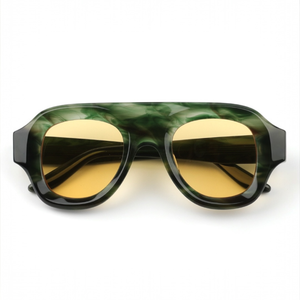 LBAshades 2410 Acetate High Quality Fashion Oversized <strong>Round</strong> <strong>Frames</strong> Vintage Custom logo CR39 Lenses Retro <strong>Sunglasses</strong> Women Men - Product Image 1