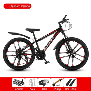 Vélo de montagne tout-terrain pour hommes et femmes, 26 pouces, 21 vitesses, acier haute teneur en carbone, double frein à disque, suspension intégrale, capacité de charge de 120 kg, 18 kg - Product Image 1