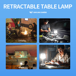 Smiling Shark Desk Lamp <b>Led</b> Touch Control <b>Rechargeable</b> Battery Operated Minimalist Design Eye Protection Learning <b>Light</b> - Product Image 3