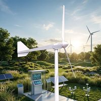 Éolienne GWZK GWS-5KW 5000W pour l'électrification rurale et agricole, démarrage à 2,5 m/s, rotor de 5,4 m, 3 pales en PRV, 220V 380V, PMSG, IP54, 20 ans de garantie