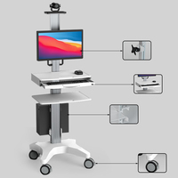 OEM ODM Chariot d'arrondi médical mobile ergonomique personnalisable Plateau d'imprimante à glissière pour clavier Capacité de charge de 12kg Clinique de conception moderne