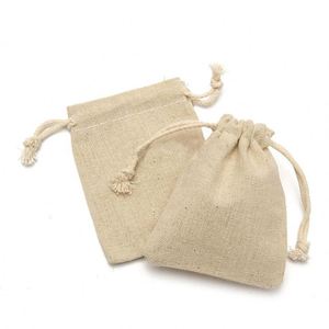 Reusable Canvas Cotton <b>Drawstring</b> <b>Pouch</b> for Small Jewelry & Socks Storage Custom Size Recyclable Package - Product Image 3