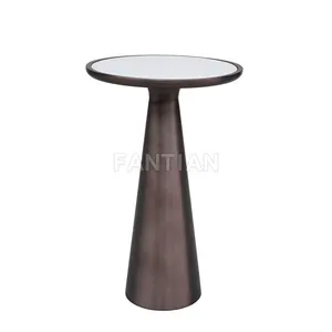 2019 most novel style stainless steel tea table base with marble material table top