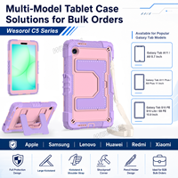 Étui de protection pour Samsung Tab A11 Plus A9 Plus S10 Lite S10 FE S9 FE S9 11 avec support et bandoulière en silicone + PC OEM ODM