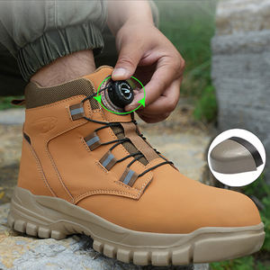 Premem kalite erkek iş çizme rahat eğitmenler için çelik burun endüstriyel koruyucu nefes otomatik örgü güvenlik ayakkabıları kış - Product Image 1