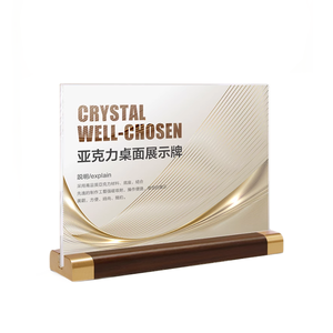 Tùy chỉnh máy tính để bàn chéo Acrylic dấu hiệu đứng màn hình tờ đơn giữ giấy A5/A6 quảng cáo hiển thị đứng - Product Image 3