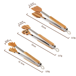 Multifunctionele Voedselclip Koken Bbq Serveertang Walnoothout Keuken Saladetang Met Veiligheidsvergrendeling - Product Image 2
