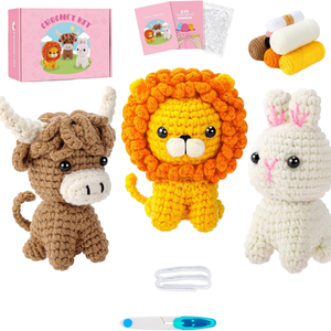 Cadeaux faits main pour les amateurs de crochet : Kit DIY Dinosaure Animal avec Tutoriel Vidéo – <span class=keywords><strong>Porte</strong></span>-clés Mignon en Crochet pour Débutants et Débutants en Tricot – Dessin Animé Doux pour la Remise de Diplôme - Product Image 1