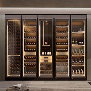 Mobile <span class=keywords><strong>da</strong></span> Parete Moderno di Lusso in Acciaio Inox con LED Integrato <span class=keywords><strong>per</strong></span> Soggiorno, Bar, <span class=keywords><strong>Sala</strong></span> <span class=keywords><strong>da</strong></span> <span class=keywords><strong>Pranzo</strong></span>, Hotel - Arredamento Ecologico in Metallo - Product Image 4