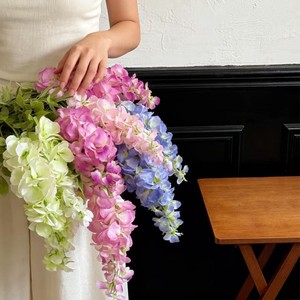 Flores Artificiales de Glicinia Yasunobu, Rama Individual, Rosa, Morado, Blanco, Azul, Arreglo Floral Decorativo para Bodas - Product Image 4