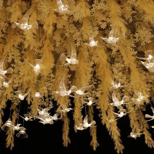 Decoración Aérea para Escenario de Boda, Lámpara Colgante LED, <span class=keywords><strong>10</strong></span> Cabezas, Acrílico, Lámparas de Araña con Forma de Pájaro, Decoración Luminosa - Product Image 1