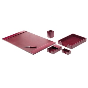 Qatar governo esecutivo in pelle marrone 6 pezzi scrivania da <span class=keywords><strong>ufficio</strong></span> Set di lusso bordeaux Organizer da <span class=keywords><strong>ufficio</strong></span> accessorio - Product Image 3