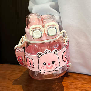 Bouteille d'eau en plastique Ultraman pour enfants avec sangle et filtre à thé 500 ml, design cartoon, utilisation en extérieur - Product Image 2