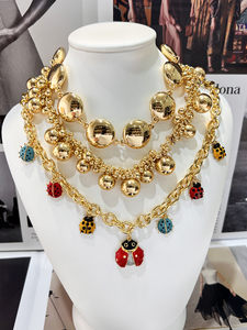 <span class=keywords><strong>Collana</strong></span> a catena placcata in oro Hip-hop <span class=keywords><strong>con</strong></span> ciondolo a forma di <span class=keywords><strong>coccinella</strong></span> a forma di <span class=keywords><strong>coccinella</strong></span> a superficie liscia tessuto alla moda <span class=keywords><strong>con</strong></span> motivo a cuore per gioielli di moda per - Product Image 2