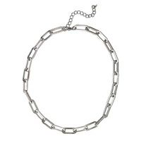 Collier court géométrique pour femme, style européen-américain, en bambou épais, hip-hop, perle simple, plaqué or, tendance et polyvalent