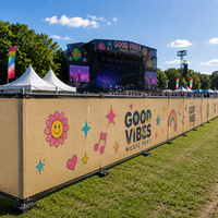 Paravent d'intimité pour événements extérieurs 11,5 pi x 6,56 pi, couverture de clôture respirante en HDPE pour festivals de musique et contrôle des foules