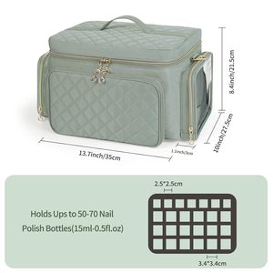 กระเป๋าใส่ของสำหรับพกพา50-70ขวดพร้อมโคมไฟทำเล็บ - Product Image 2