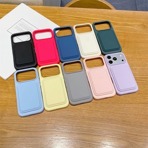 New Trending 2 in 1 Silicone Magnetic Phone Case with Card <b>Holder</b> for <b>iPhone</b> 18 Pro Max 17 16 15 14 Mobile Phone Accessories - Product Image 2