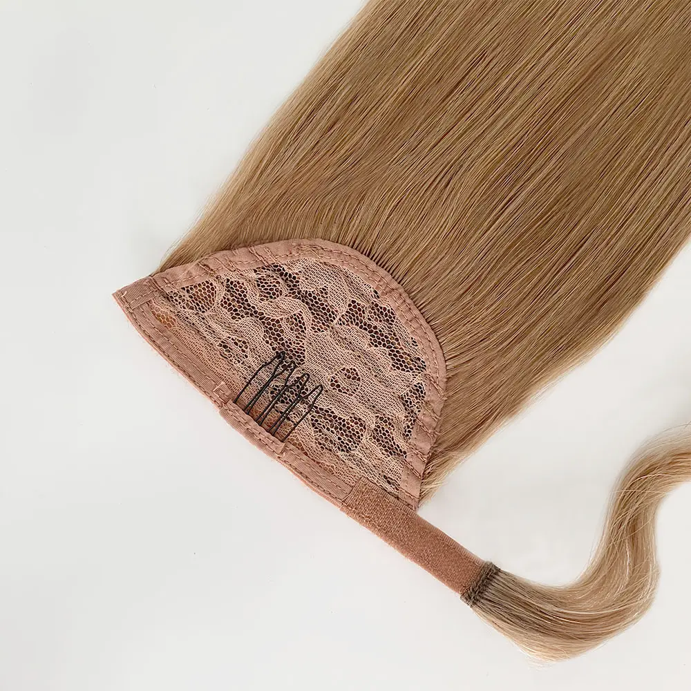 % 100% Virgin Remy İnsan saç uzatma doğal insan saçı düz sarışın at kuyruğu uzun klip at kuyruğu