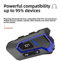 Casque de moto à alimentation directe pour casque d'interphone Bluetooth portée de 1200m prend en charge le microphone parlant simultané à 6 personnes