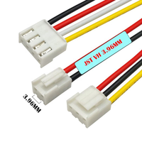 Kabel Konektor Daya JST VH 3.96mm Pitch 2/3/4/6 Pin AWG18-20 Tembaga Berlapis Timah Arus Tinggi untuk Baterai dan Driver LED